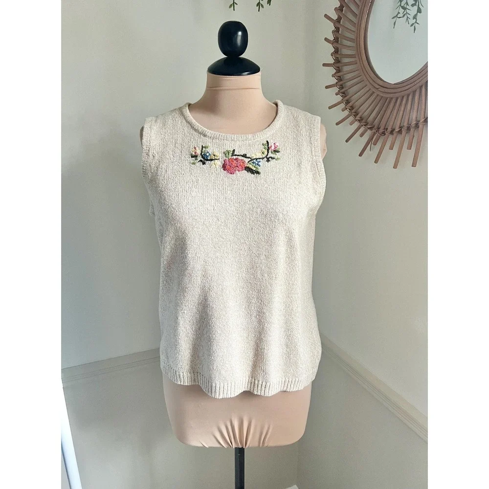 Vintage Haband Floral Embroidered‎ Floral Two Piece 70s Inspired Set